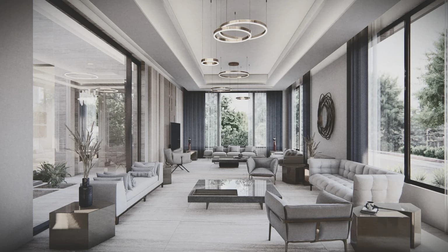 Behbehani Residence — A refined residential language of pale stone, generous volume and tailored furniture.