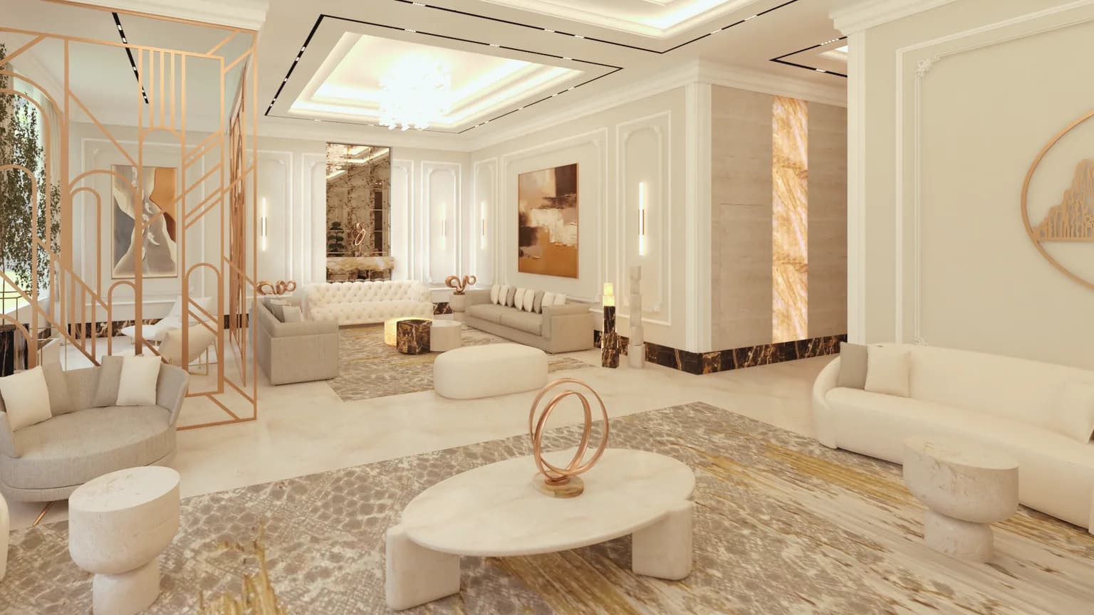 Elegant residential salon designed by Spazio Interno
