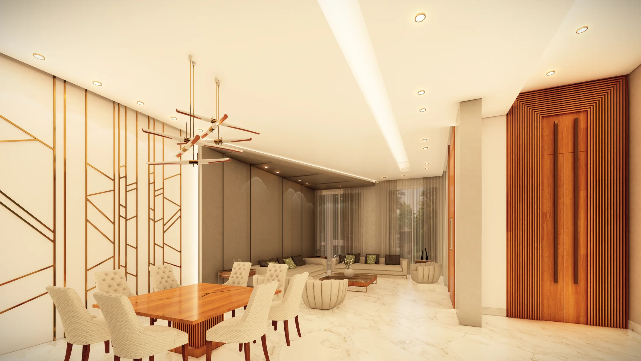 Al Rasheed Residence — Warm minimalism, composed through stone, oak and measured light.